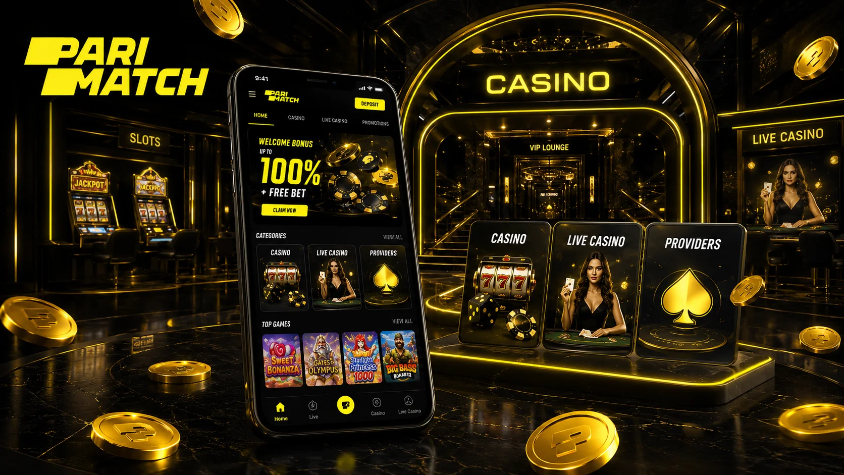 Parimatch Casino canlı diler studiyası