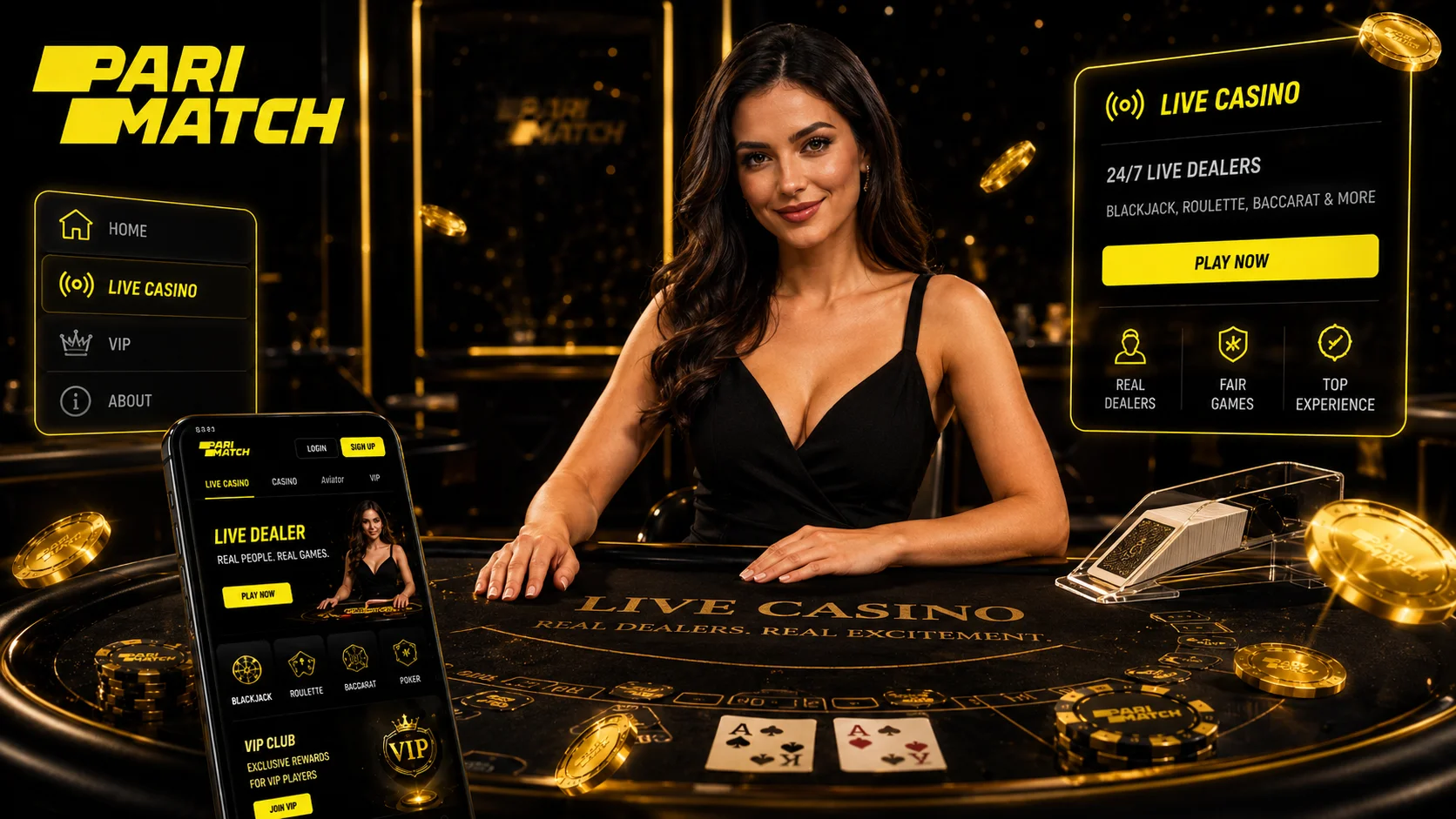 Parimatch Casino canlı diler real vaxtda masa idarə edir